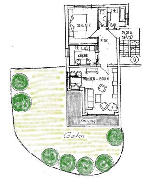 Foto - 2,5 Zimmer Whg. Mit Terrasse, Gartenanteil und Garage