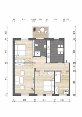Foto - Sanierte helle 4-Z Wonung, zentral in Flbg-Duburg, WG geeignet