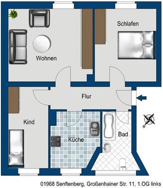 Foto - 3 Zimmer Etagenwohnung zur Miete in Senftenberg