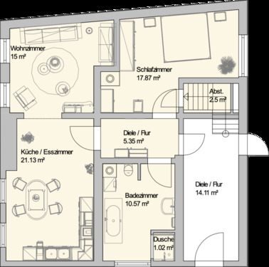 Foto - Kernsanierte und Top ausgestattete 2-Zimmer-Wohnung in Salzwedel zu vermieten.
