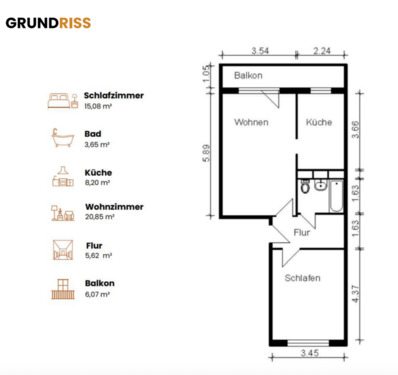 Foto - Neueinzug nach Renovierung- 2 RW mit Balkon und Einbauküche