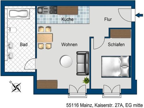 Foto - Etagenwohnung zur Miete in Mainz