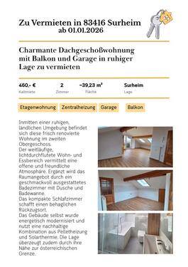 Foto - Wohnung in Surheim ab 1.1.2026 zu vermieten