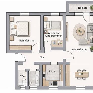 Foto - 3 Zimmer Etagenwohnung zur Miete in Villingen-Schwenningen