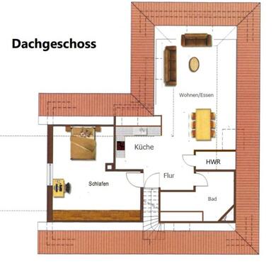 Foto - Sanierte Dachgeschoss Wohnung in Siedlungsrandlage zu vermieten