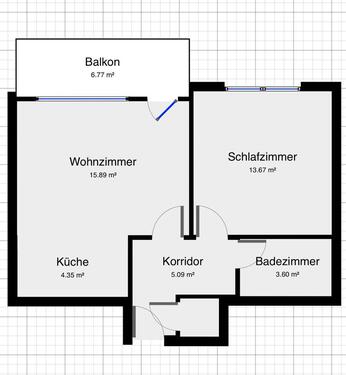 Foto - Helle Wohnung mit Balkon 50 qm zu Vermieten