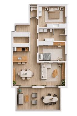 Foto - Neubau Erdgeschosswohnung mit Loggia in Grodt- Nr.34
