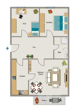 Foto - 3.5 Zimmer Erdgeschoßwohnung zur Miete in Niederkassel