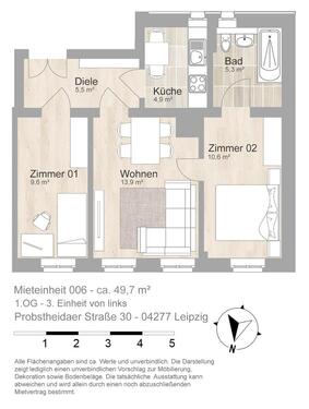 Foto - Etagenwohnung in Leipzig zur Miete