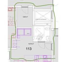Möbliertes Apartment - 544,00 EUR Kaltmiete, ca.  19,70 m² in Kempten (Allgäu) (PLZ: 87435)
