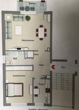 Foto - Helle 2 Zimmer Wohnung 60qm - 600,00&nbsp;EUR Kaltmiete, ca.&nbsp; 60,00&nbsp;m&sup2;