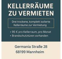 Kellerräume zu vermieten - 95,00 EUR Kaltmiete, in Mannheim (PLZ: 68199) Niederfeld