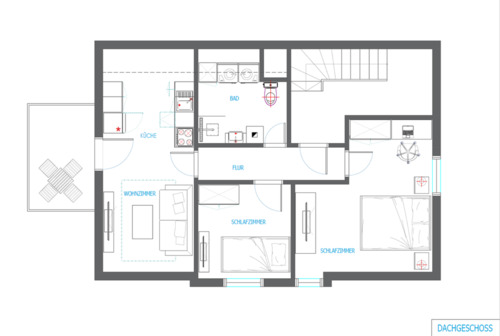 Foto - 3-Zimmer-DG-Wohnung mit 12 m² Terrasse