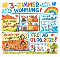 3-Zimmer-Wohnung nahe Krankenhaus - Erstbezug nach Sanierung - Buxtehude