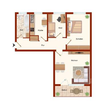 Foto - 3 Zimmer Etagenwohnung zum Kaufen in Gifhorn