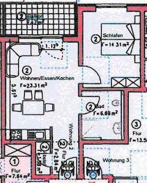 Foto - Erstbezug 2-Zimmer-Wohnung barrierefrei mit Balkon