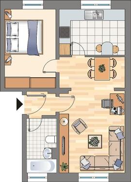 Foto - 2 Zimmer Erdgeschoßwohnung zur Miete in Dortmund