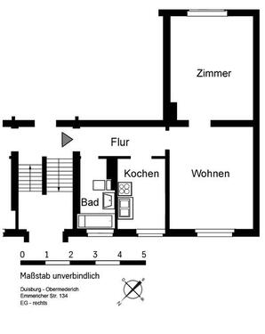 Foto - 2 Zimmer Erdgeschoßwohnung zur Miete in Duisburg