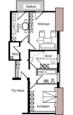 Foto - 3 Zimmer Etagenwohnung zur Miete in Hasbergen