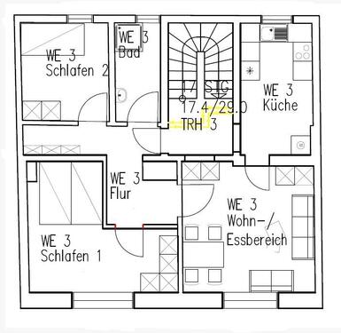 Foto - Zentrale 3-Zimmer-Wohnung mit Fußbodenheizung