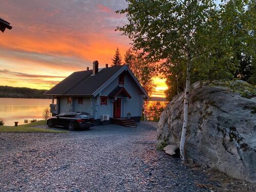 Foto - Ferienhaus am See Saxen Schweden Kanu Boot Sauna Kamin Fahrräder