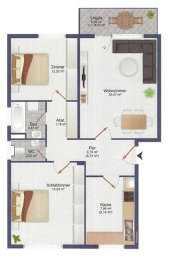 Foto - Moderne 3-Zimmer-Wohnung mit Balkon, Stellplatz in Stuhr-Brinkum