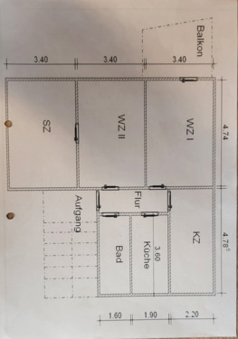 Foto - Vierraumwohnung, Kitzscher, 1.OG, Balkon