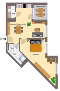 Foto - Bingen-Stadt - 2ZKB Neubau-Wohnung mit Wintergarten mit niedrigen Nebenkosten