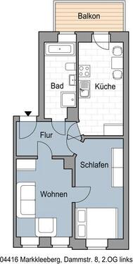 Foto - 2 Zimmer Etagenwohnung zur Miete in Markkleeberg