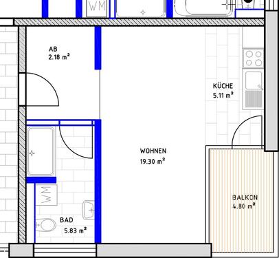 Foto - 1 Zimmer Etagenwohnung zur Miete in Ilmenau