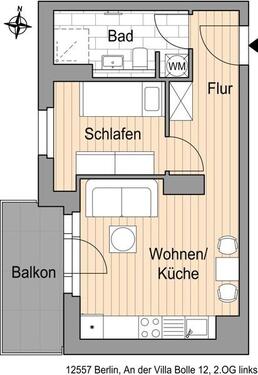 Foto - Zwei Zimmer mit gutem Schnitt! - 680,00 EUR Kaltmiete,