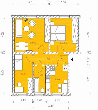 Foto - Hochwertig sanierte 3- Raum- Wohnung, Erstbezug in grüner Lage