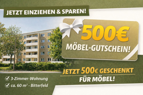 Foto - 3-Zimmer-Wohnung in Bitterfeld + 500 € Möbelgutschein geschenkt!