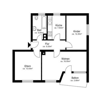 Foto - 3-Zimmer-Wohnung mit Balkon in Rottweil