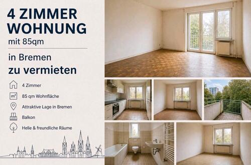 Foto - 4 Zimmer Wohnung in Bremen-Gröpelingen zu vermieten
