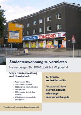 Foto - STUDENTENWOHNUNG in Wuppertal-Cronenberg