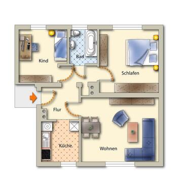 Foto - 3 Zimmer Etagenwohnung zur Miete in Freiberg