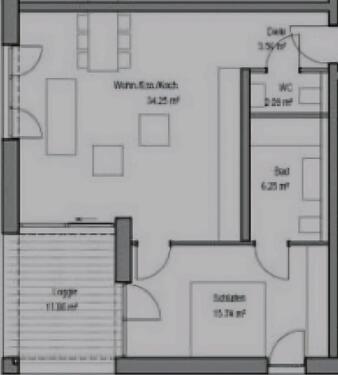Foto - 2 Zi. Wohnung - 750,00&nbsp;EUR Kaltmiete, ca.&nbsp; 70,00&nbsp;m&sup2;