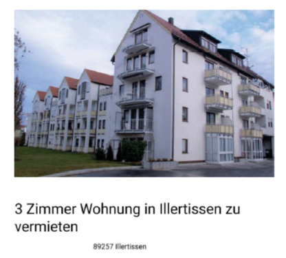Foto - 3 Zimmer Wohnung Illertissen - 900,00&nbsp;EUR Kaltmiete, ca.&nbsp; 68,00&nbsp;m&sup2;