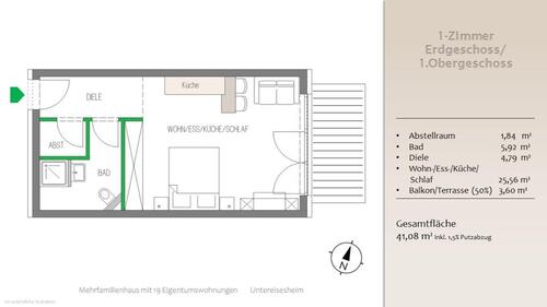 Foto - 1 Zimmer Etagenwohnung in Untereisesheim