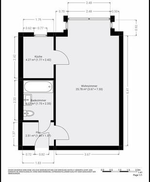 Foto - 1 Zimmer Etagenwohnung zur Miete in Karlsruhe