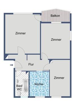 Foto - Etagenwohnung in Kassel zur Miete