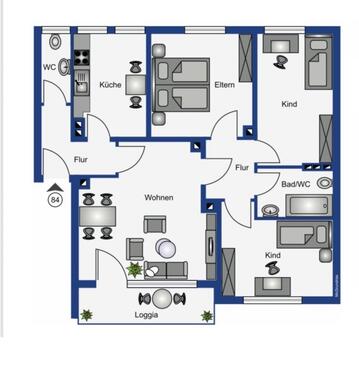 Foto - 4 Zimmer Wohnung - 900,00 EUR Kaltmiete,