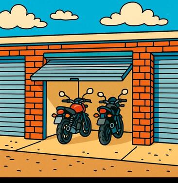 Foto - Mottorrad Stellplatz Garage (Bieber)