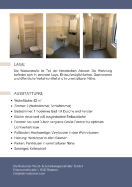 Foto - 2 Zimmer Dachgeschoßwohnung zur Miete in Stralsund