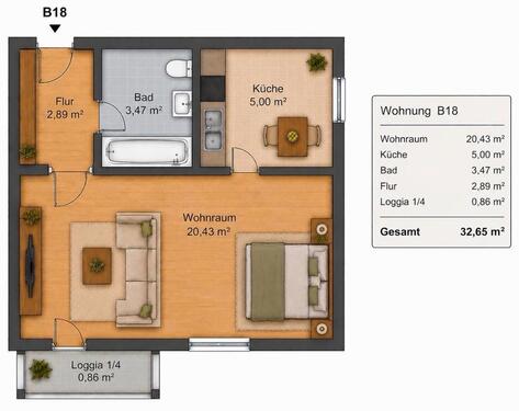 Foto - 1 Zimmer Etagenwohnung zum Kaufen in Suhl