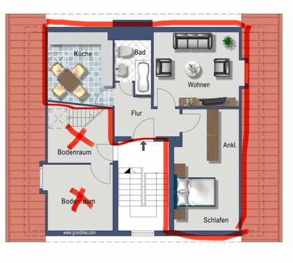 Foto - Helle Dachgeschosswohnung mit zwei Zimmern - östliches Ringgebiet