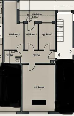 Foto - 3 ZKB mit Balkon 540€ Kalt - 540,00 EUR Kaltmiete, ca.  84,00 m²