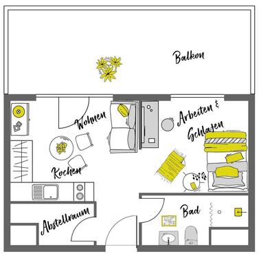 Foto - Möblierte Wohnung - Typ Penthouse mit Dachterrasse im Urban Living Tempelhof