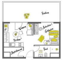Möblierte Wohnung - Typ Penthouse mit Dachterrasse im Urban Living Tempelhof - Berlin Neukölln
